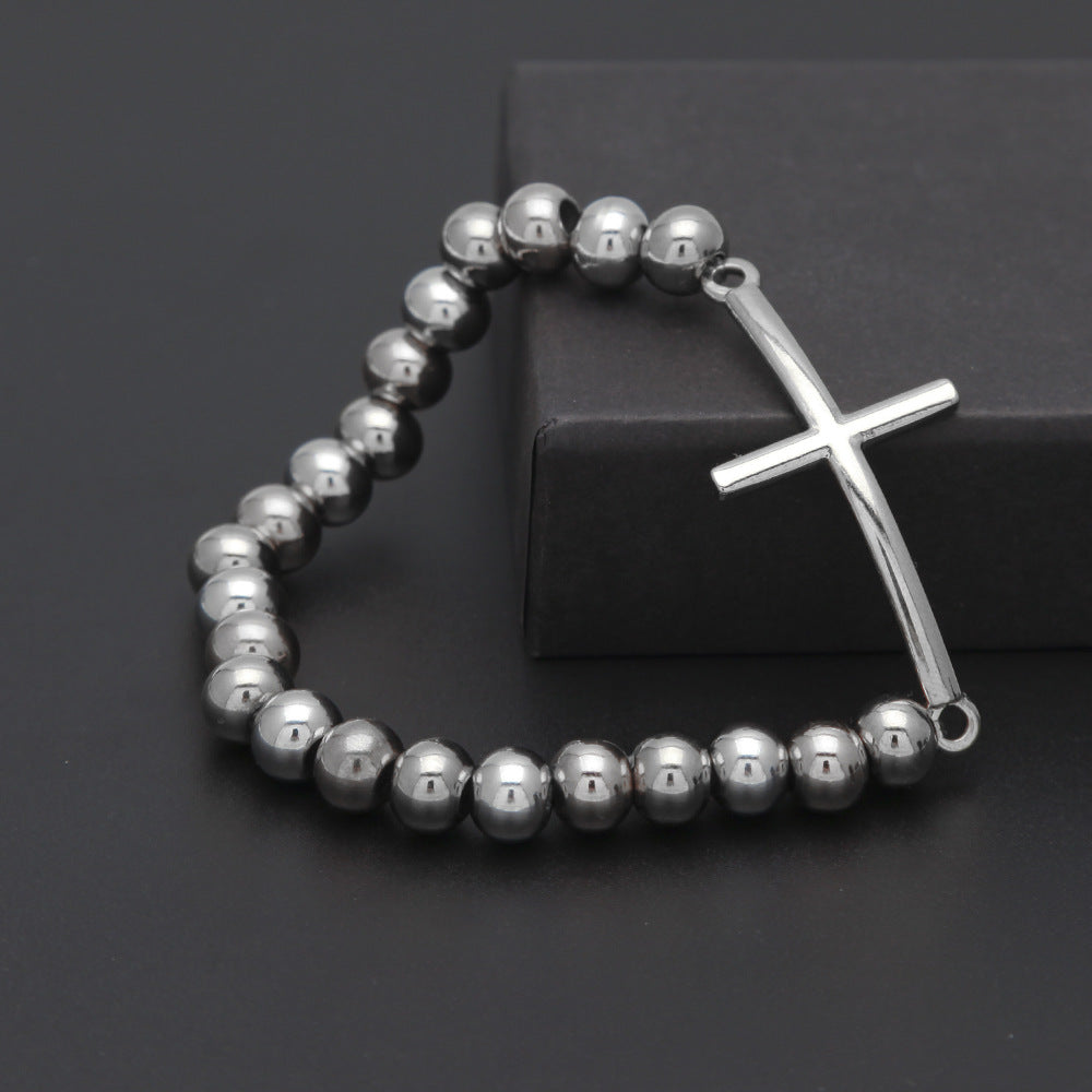 Crucifix Cross Stainless Steel Hip Hop Bracelet