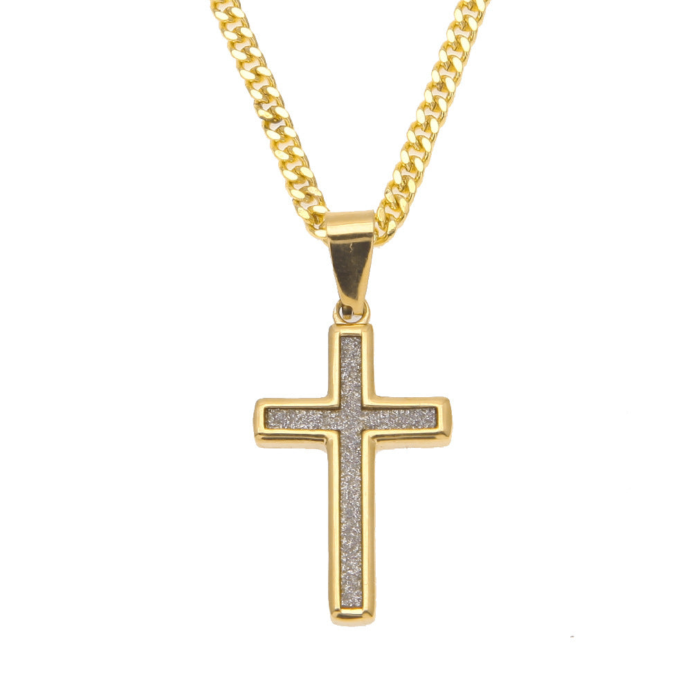 CZ Diamond Dust Glitter Encrusted Crucifix Necklace