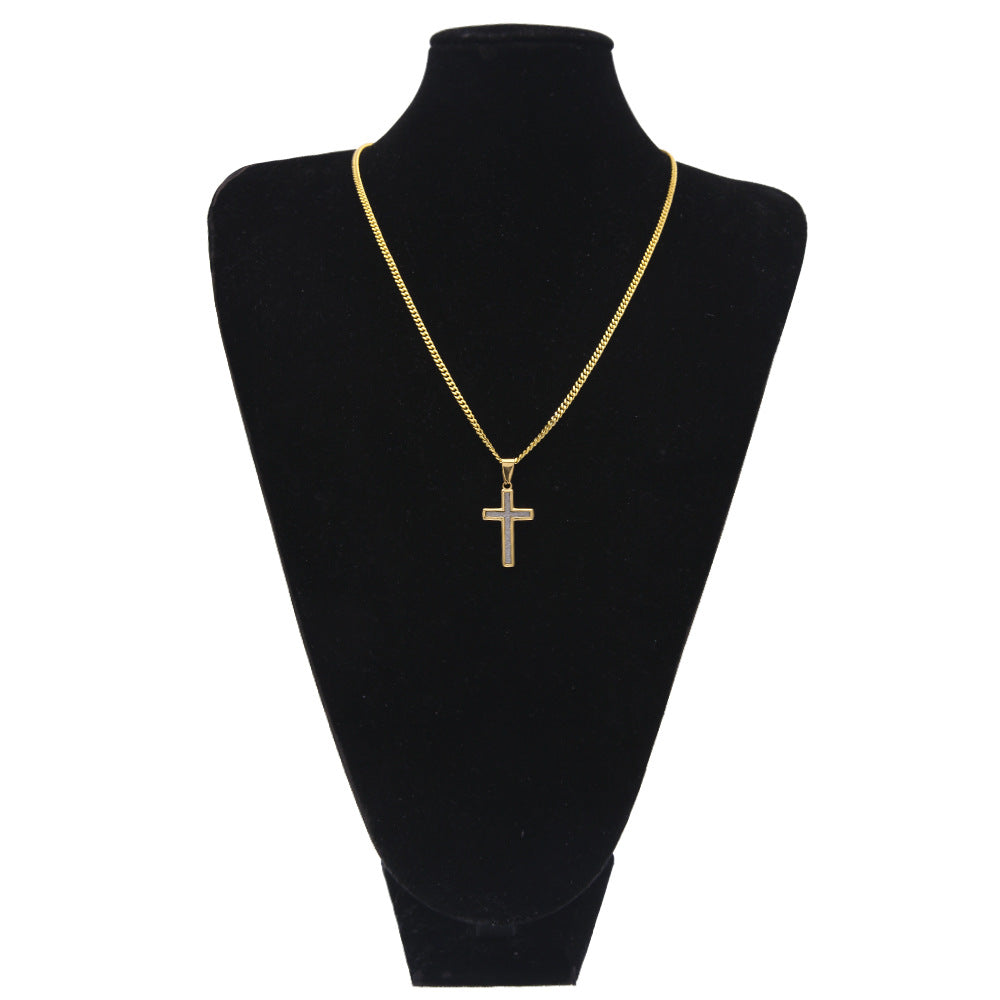 CZ Diamond Dust Glitter Encrusted Crucifix Necklace