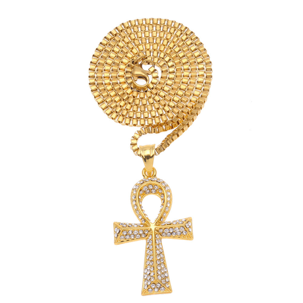 Sparkling Ankh Pendant Necklace