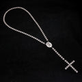 Jesus Medallion & Crux Pendant Embellished Rosary Necklace