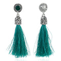 Vintage Bohemian Sea Green Tassel Earrings