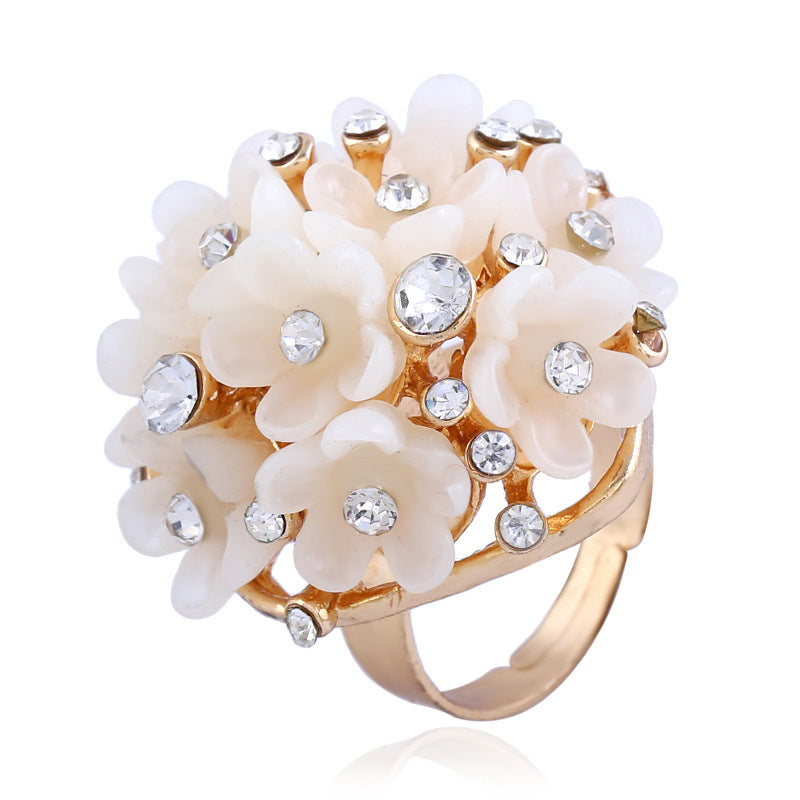 Vibrant Hydrangea Flower Bouquet Ring