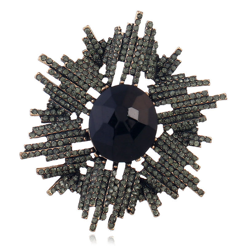 Exaggerated Rhinestone Pavé Brooch