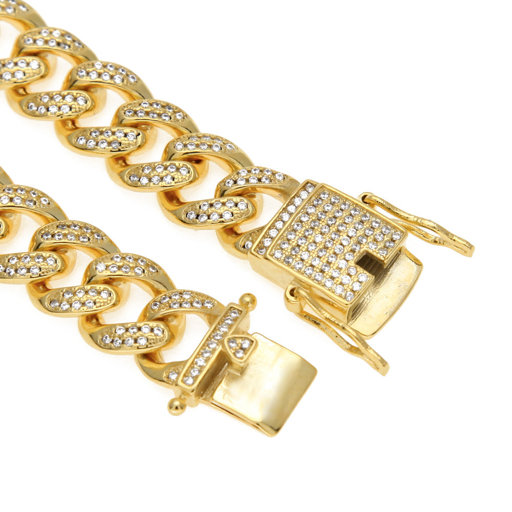 Embellished Thick Cuban Chain Bracelet