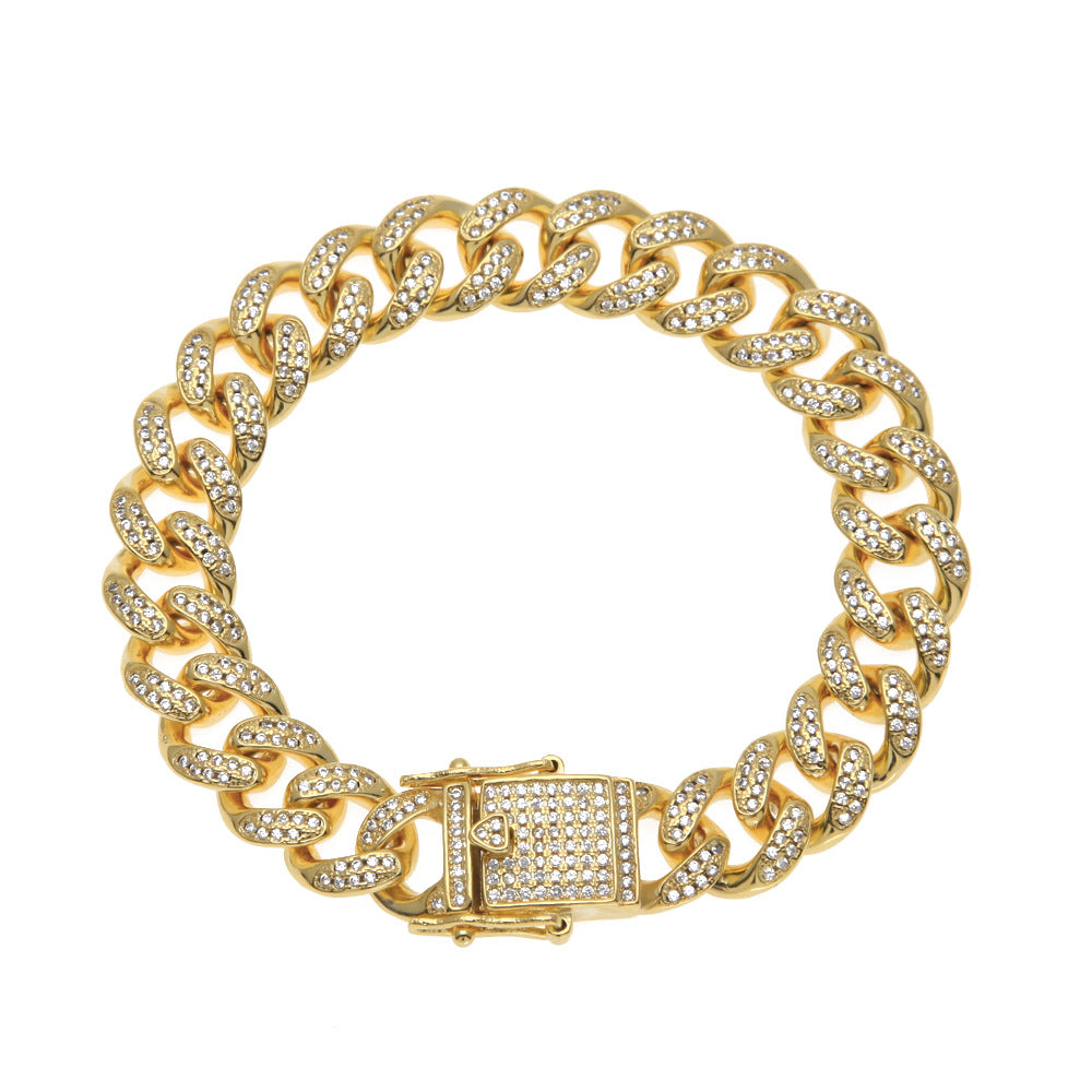 Embellished Thick Cuban Chain Bracelet