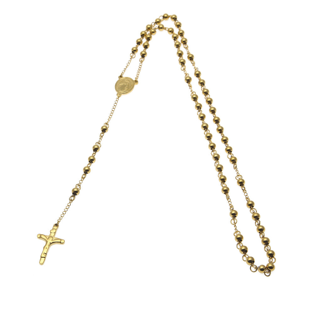 Exotic Beaded Saviour Crucifix Pendant Necklace