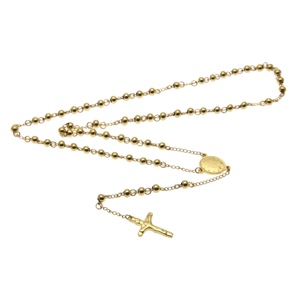 Exotic Beaded Saviour Crucifix Pendant Necklace