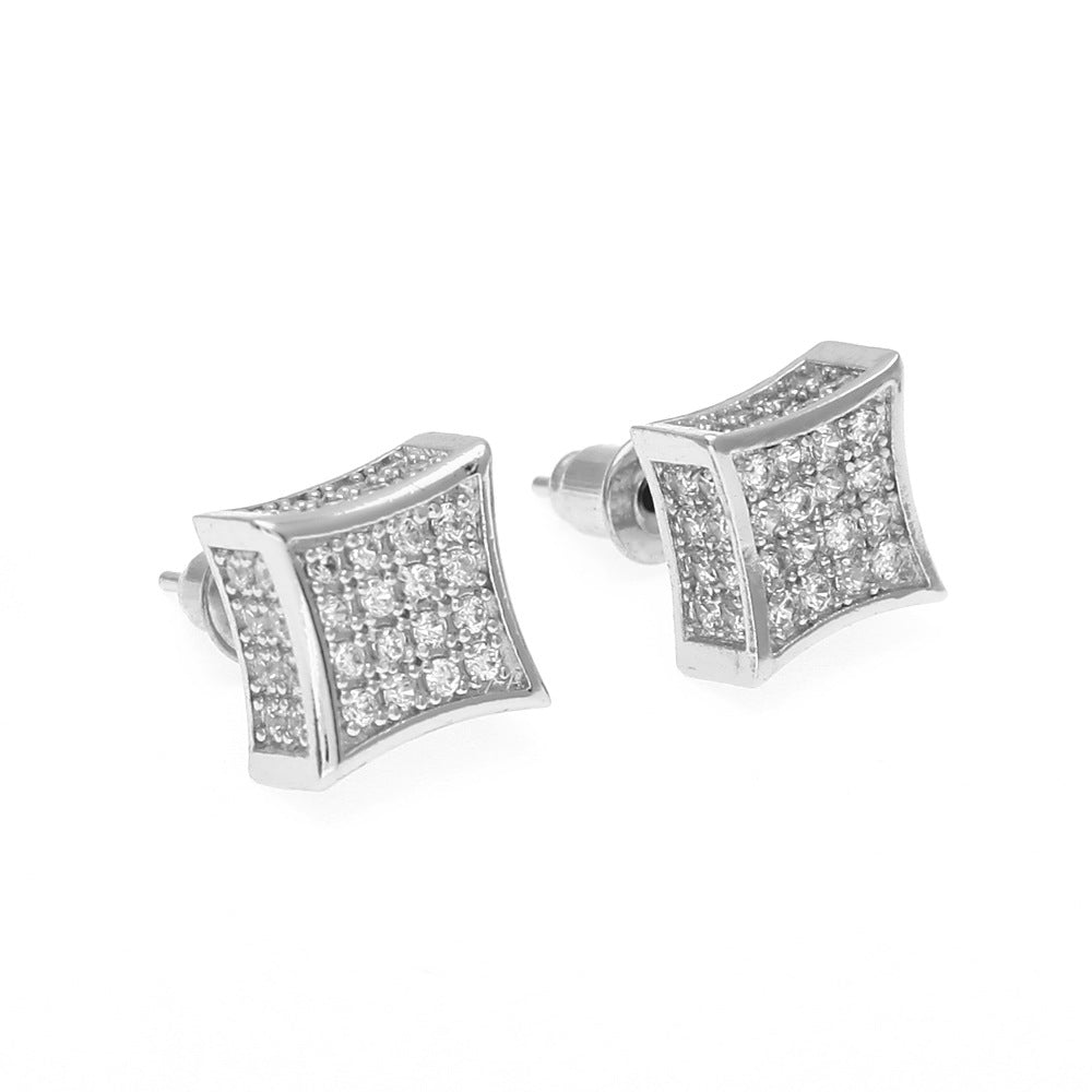 CZ Diamond Embellished Hip Hop Earrings