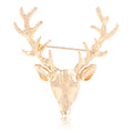 Gold-Tone Stag Brooch Pin