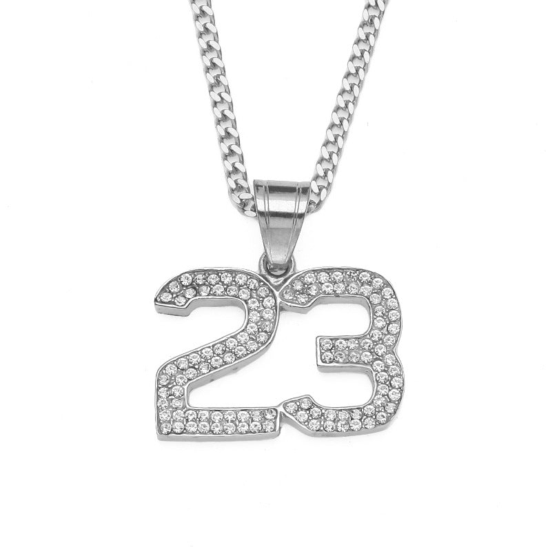 Sparkling 23 Numeric Monogram Necklace