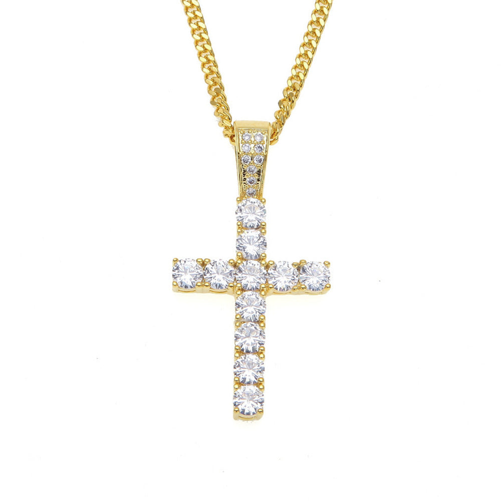 Embellished Hip Hop Crucifix Cross Pendant Necklace