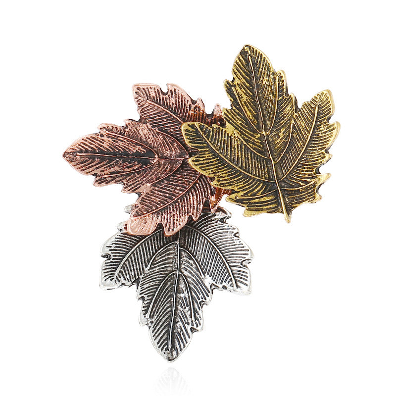 Contrasting Maple Leaf Brooch Pin