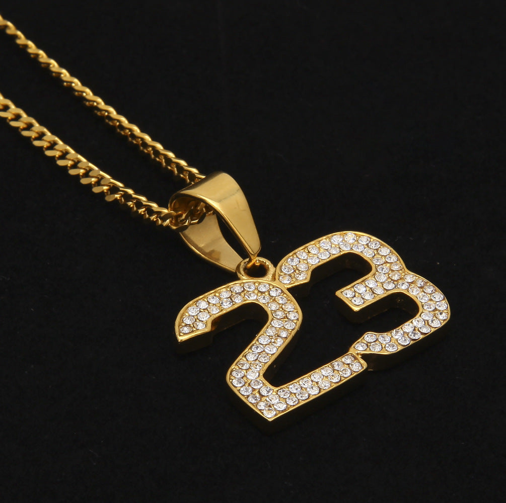 Sparkling 23 Numeric Monogram Necklace