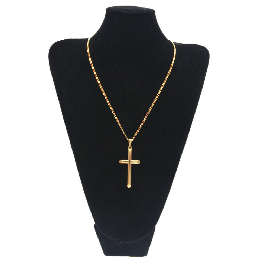 Simplified Modern Crucifix Necklace