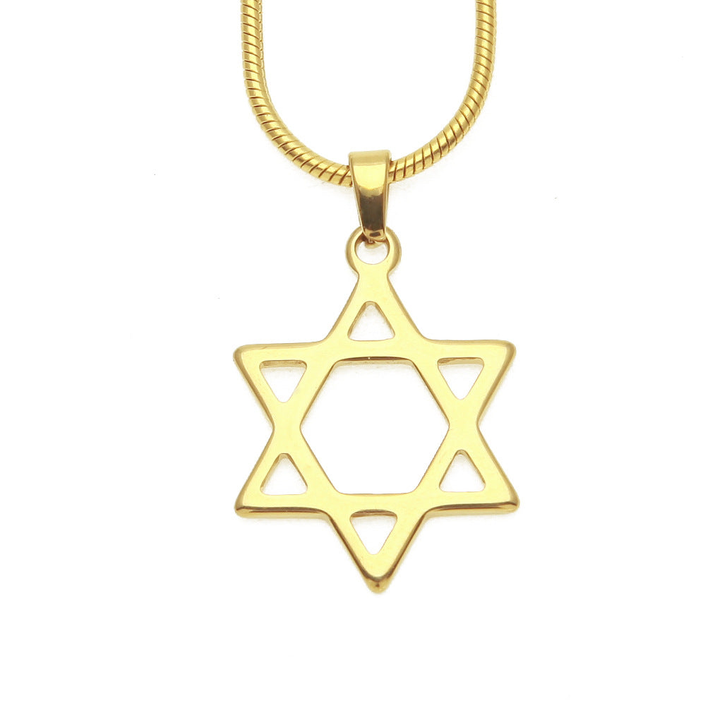 Six Pointed Star of David Snake Chain Necklace