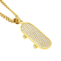 Embellished Skateboard Pendant Necklace