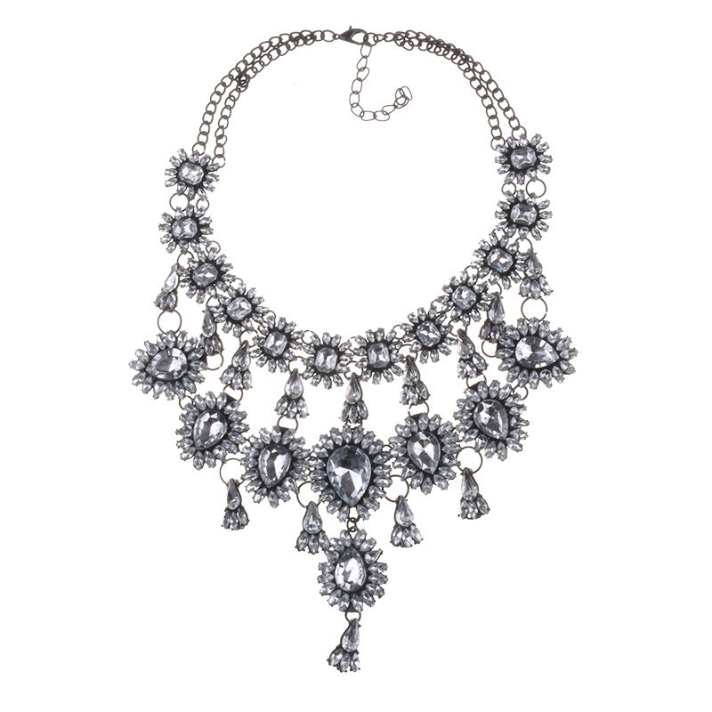 Peacock Crystal Rhinestone Necklace