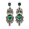 Woman's Exaggerated Rhinestone Pendant Earrings