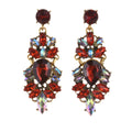 Woman's Exaggerated Rhinestone Pendant Earrings