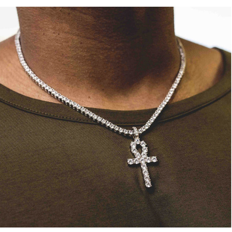 Sparkling Ankh Pendant Necklace