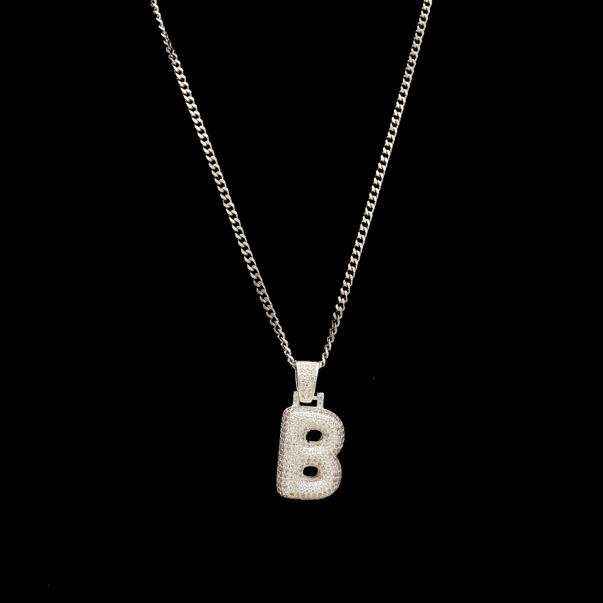 Puffy Alphabet Letter Pendant Necklace