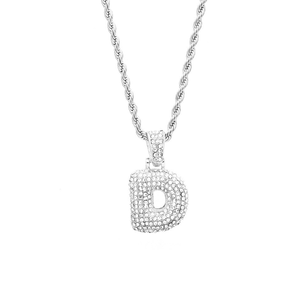 Pavé Alphabet Letter Necklace