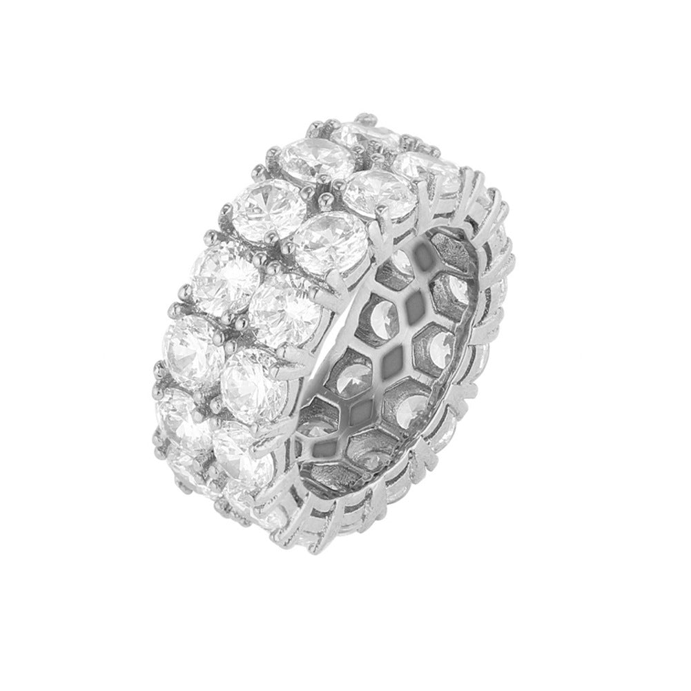 Double Row CZ Diamond Eternity Ring