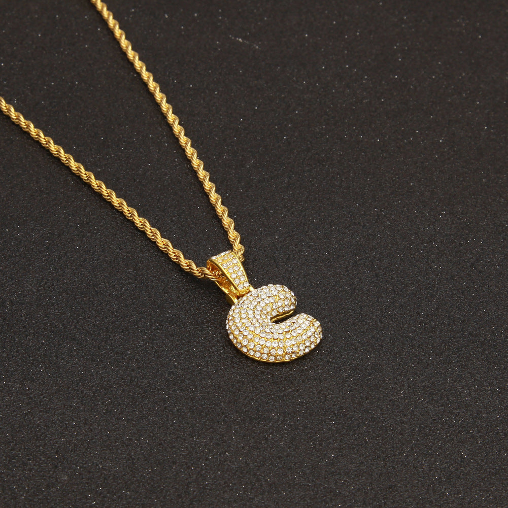 Pavé Alphabet Letter Necklace