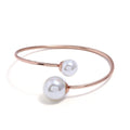 Rose Gold & Silver Tone Pearl Tipped Minimalist Bracelet