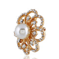 Embellished Mother-of-Pearl Floral Brooch