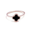 Rose-Gold Tone Four-Leaf Clover Ring