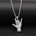 ILY Universal I LOVE YOU Hand Signal Pendant Necklace