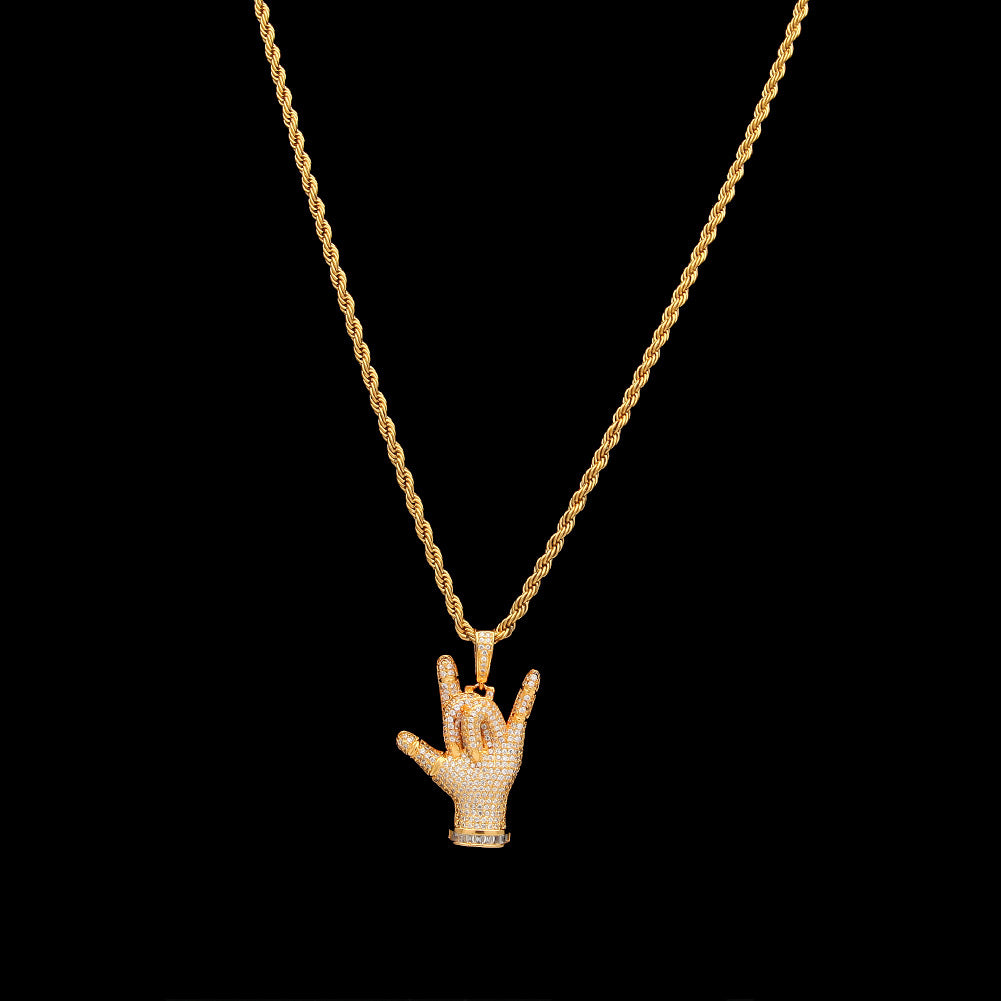 ILY Universal I LOVE YOU Hand Signal Pendant Necklace