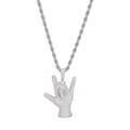 ILY Universal I LOVE YOU Hand Signal Pendant Necklace