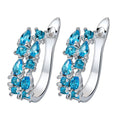 Crystal Cluster Decorated Brass Ear-Clip Earrings