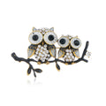 Rhinestone Embellished Owl Brooch