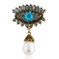 Evil Eye w/ Pearl Teardrop Brooch