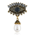 Evil Eye w/ Pearl Teardrop Brooch