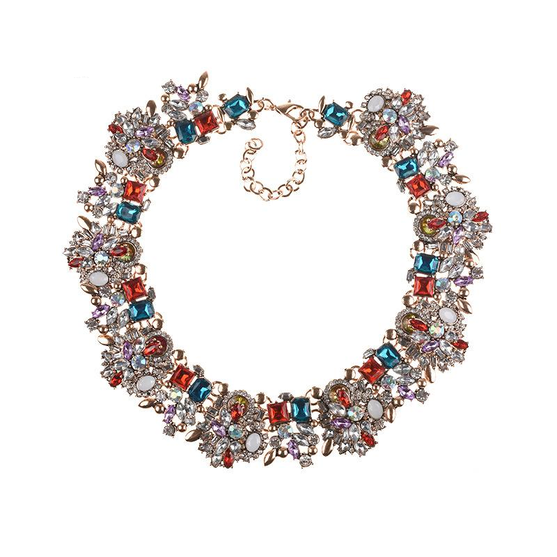 Vintage Style Exaggerated Full Rhinestone Necklace