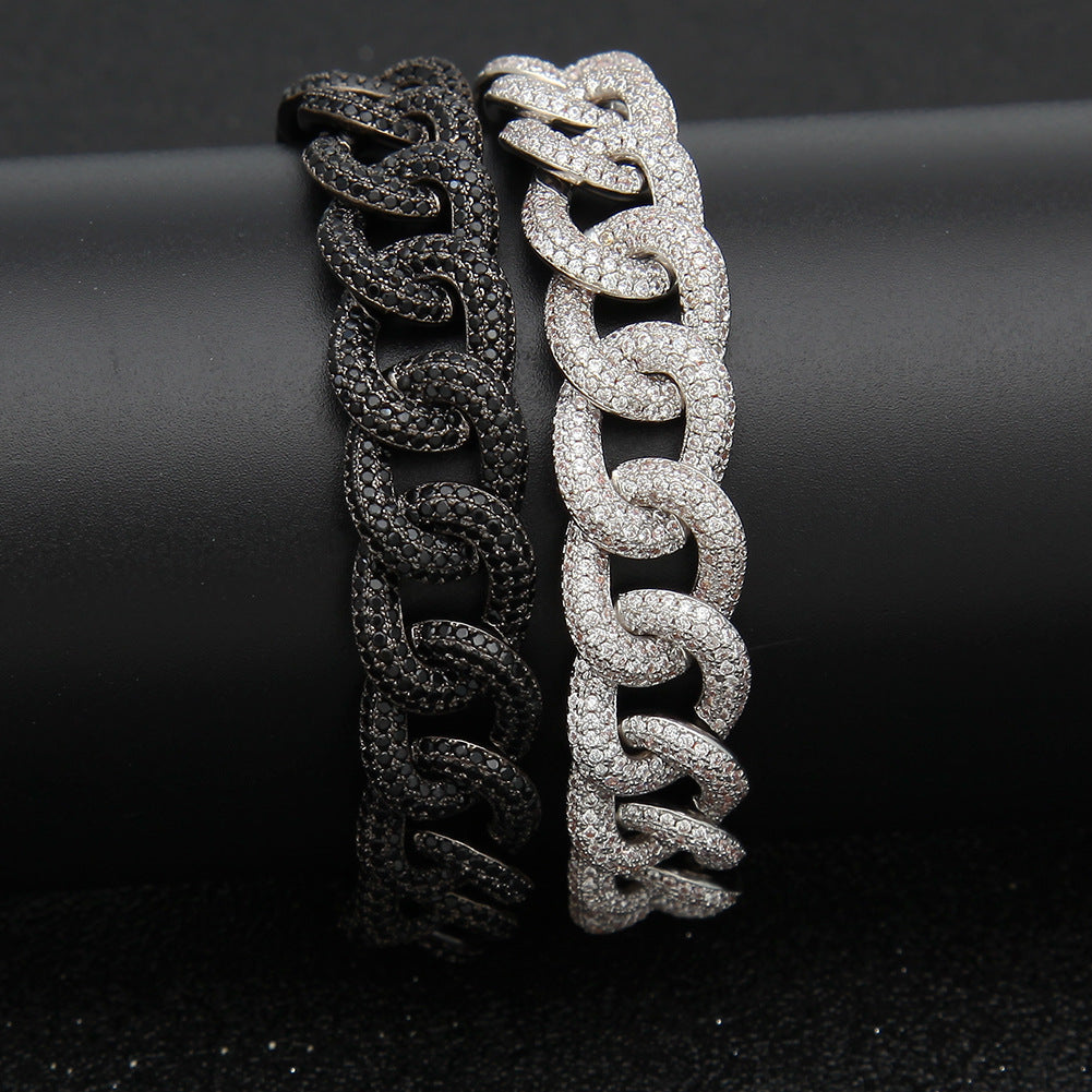 CZ Diamond Encrusted Cuban Chain Bracelet