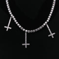 Inverted Crucifix CZ Diamond Necklace