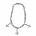 Inverted Crucifix CZ Diamond Necklace