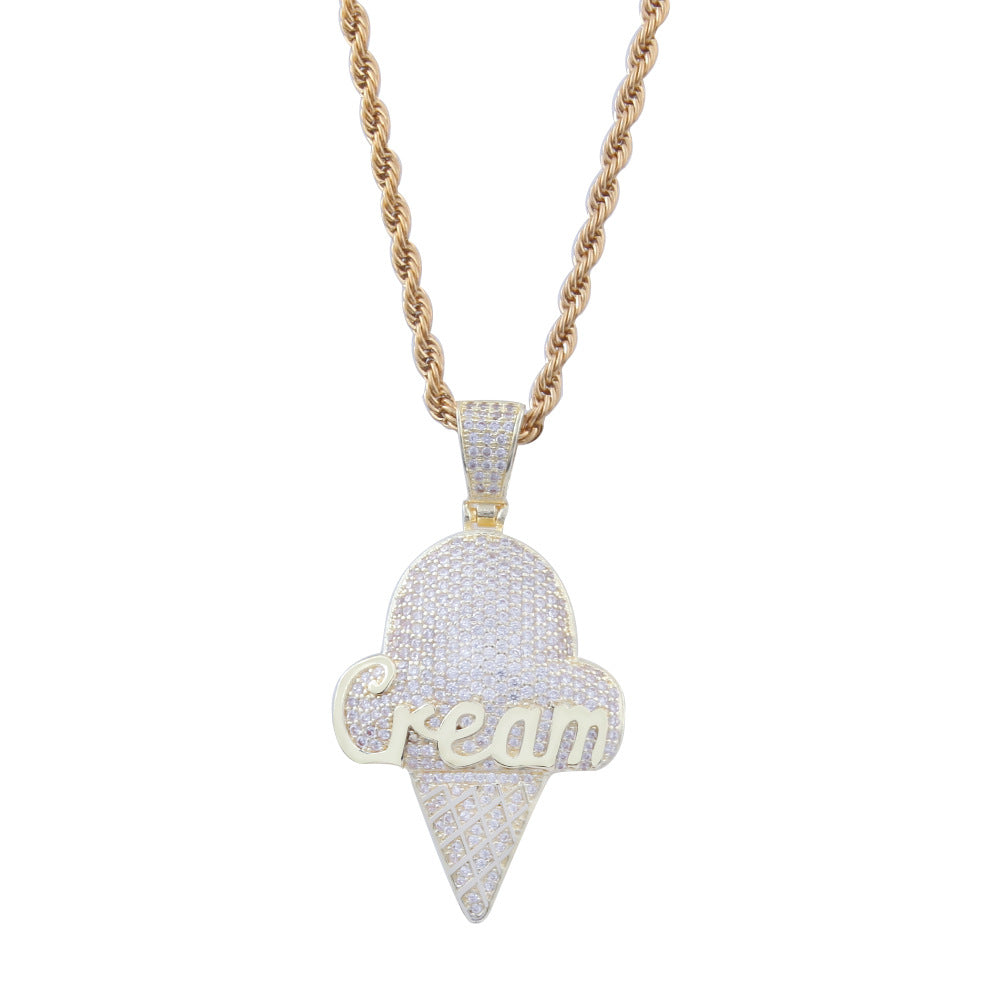 Ice Cream Cone Pendant Necklace