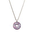 Frosted Donut Pendant Necklace