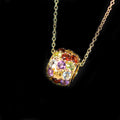 Mosaico Multi-Gemstone Sphere Pendant - Luxe Gold Chain