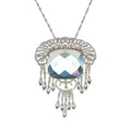 Deco Glamour Moonstone & Diamond Fringe Pendant Necklace