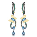 Enchanted Garden Peridot & Tsavorite Butterfly Hoop Earrings