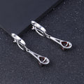 Sophisticated Garnet Drop Earrings with Diamond Accents