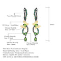 Enchanted Garden Peridot & Tsavorite Butterfly Hoop Earrings